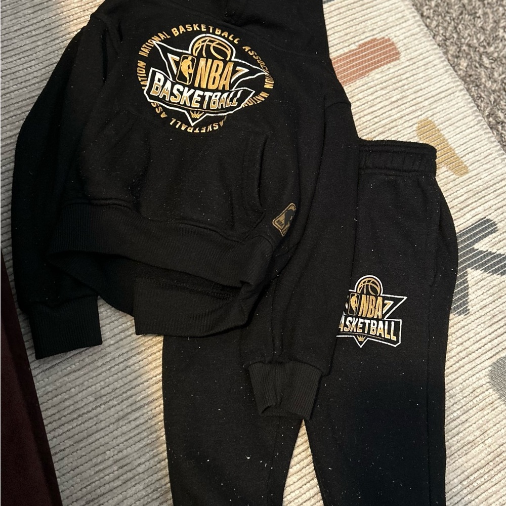 NBA Kids Black and Gold Sweatpants Set